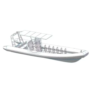 26 Foot Aluminum Hull Fishing Boat, PVC Inflatable RIB Boat, 860 Type RIB Boat