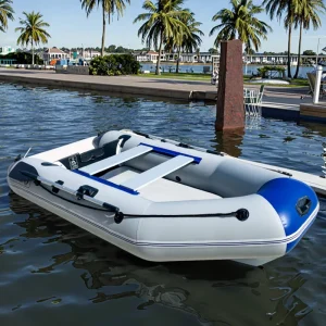 280cm 9.2 ft Marine Inflatable Dinghy Rowing Canoe Portable Assault Rafting Fishing Kayak Air Deck Floor Yacht for