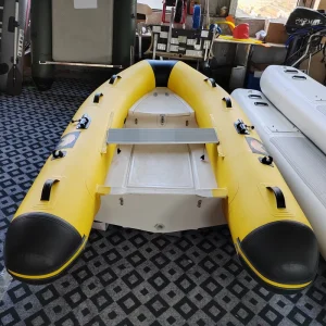280cm RIB Boat Yellow and Black 1.2mm PVC Fiberglass Inflatable Fishing Boat