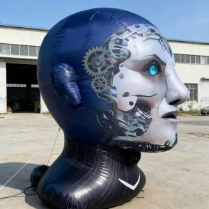 28ft Custom Inflatable Robot Head Stage Decoration with Custom Advertising and Design
