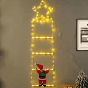 295 LED Waterproof Climbing Wall Night Light Giant Inflatable Santa Claus Christmas Decoration 15 Ladders ABS Outdoor 3M IP65