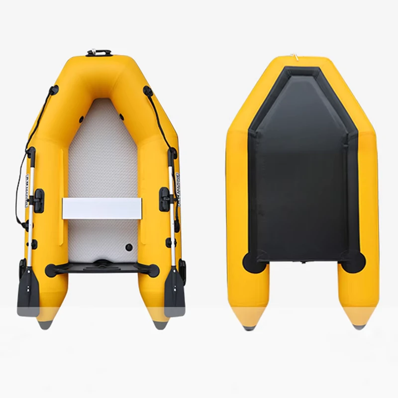 2-Personen aufblasbare Boote, 0,9 mm PVC-Angelkajak mit laminiertem Luftdeck für Outdoor-Wassersport, Drift, Angeln, Ruderboot
