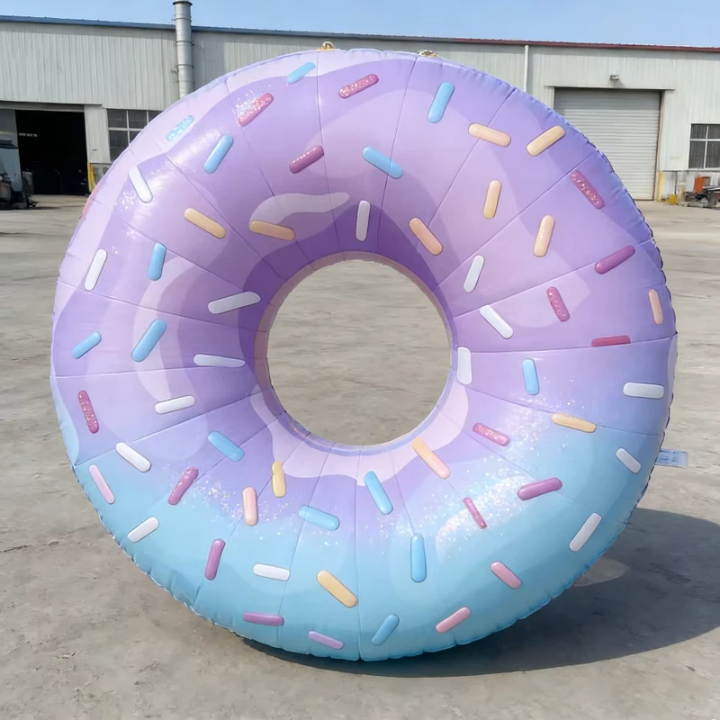 Donut Gonfiabile Personalizzato da 2m Dolce Dessert per Esposizione Pubblicitaria con Design Pubblicitario Gonfiabile Personalizzato