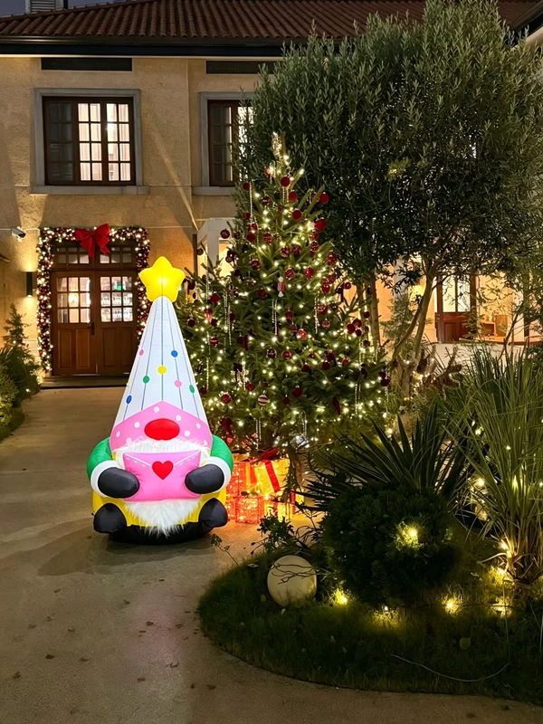 ตุ๊กตาคริสต์มาสลมพอง 2 เมตร รุ่น Tomte Nisse Kabouter ผู้ชายตัวเล็ก ยักษ์ไฟ LED สำหรับตกแต่งสนามหญ้า