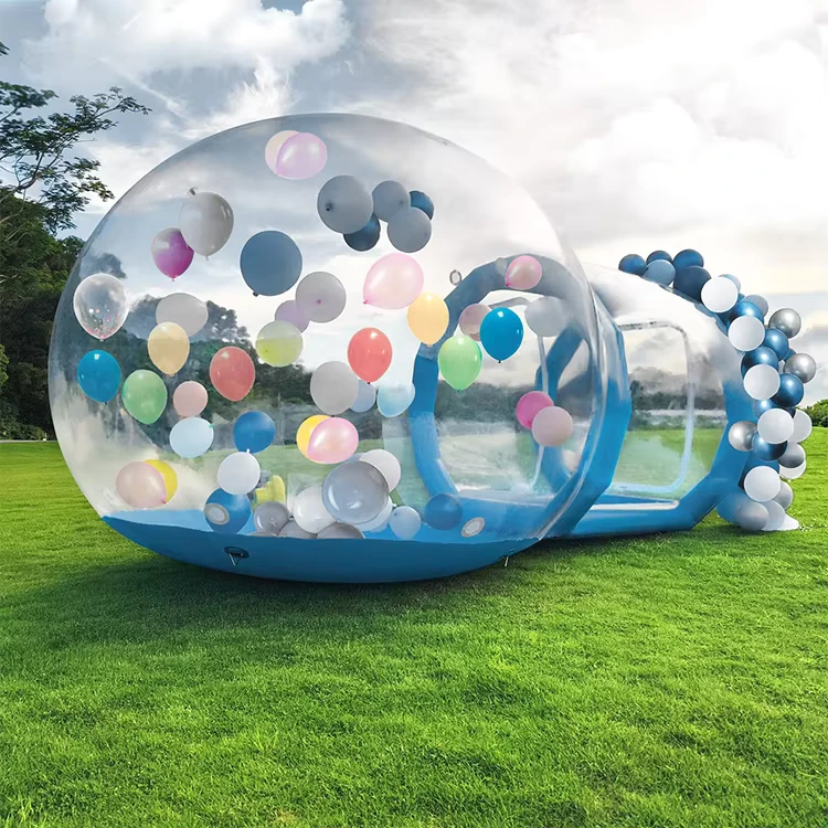 Tente gonflable transparente de 3 à 5 mètres carrés pour cérémonie de mariage et location d'événements, dôme bulle en PVC transparent.