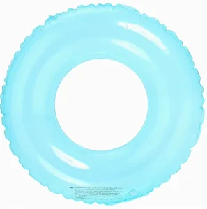 3 Color Transparent Swim Ring Inflatable Fluorescent Swimming Ring Pool Float Colorful Swim Tube for Kids Beach Pool Party