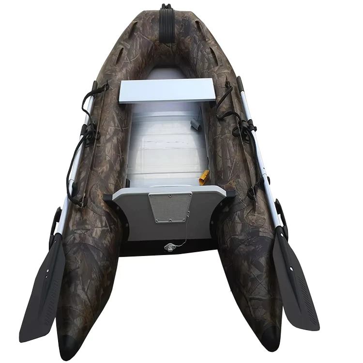 3 Ft Sport Yacht PVC and Hypalon Bark Inflatable Fishing Boat for 3 Persons with Outboard Engine