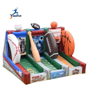 Giochi Gonfiabili 3 in 1 per Basket e Calcio, Giochi di Baseball Commerciali per Eventi all'Aperto con Soffiatore