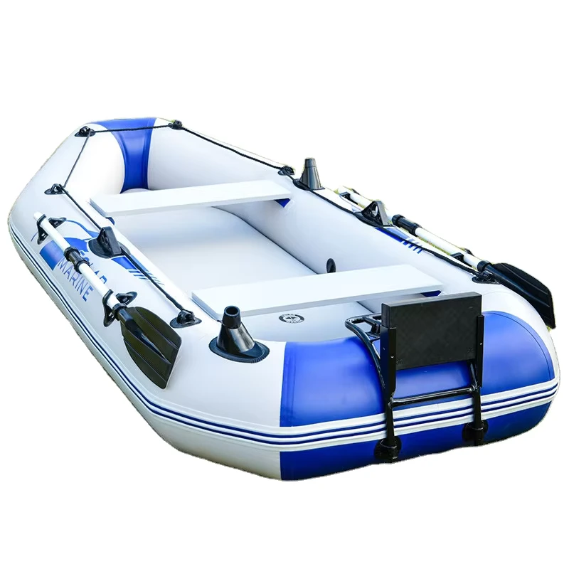 Thuyền Đánh Cá PVC 3 Người 2.3 M, Thuyền Chèo, Đáy Bằng Hơi, Kayak, Thuyền Nhỏ Có Giá Đỡ Gắn Kèm