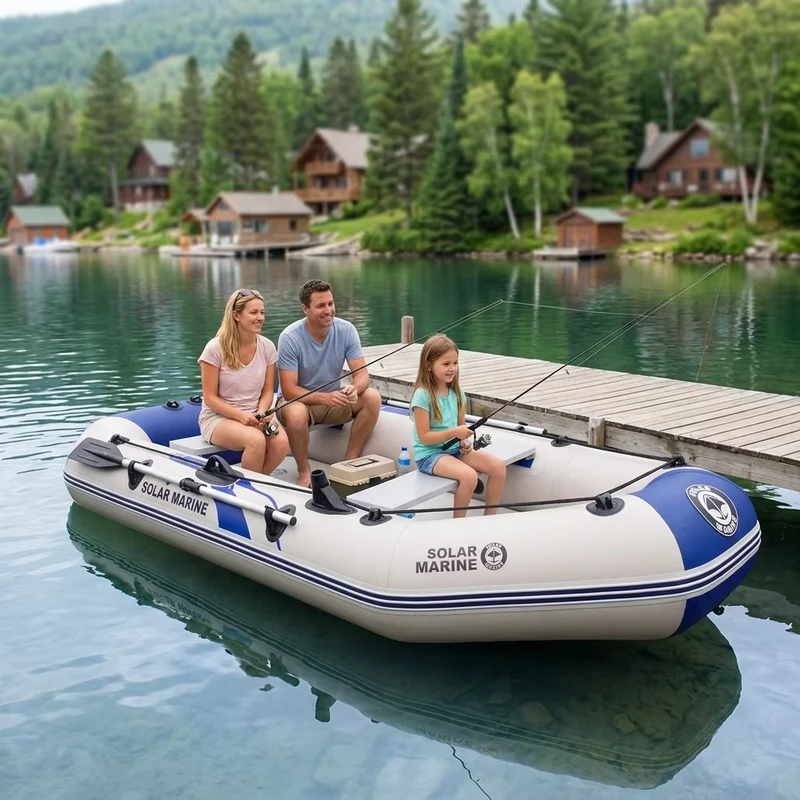 Kayak bơm hơi PVC 3 người, có thể gập lại, chống nước, dài 8.5ft (260cm), thuyền chèo cho hồ, sông