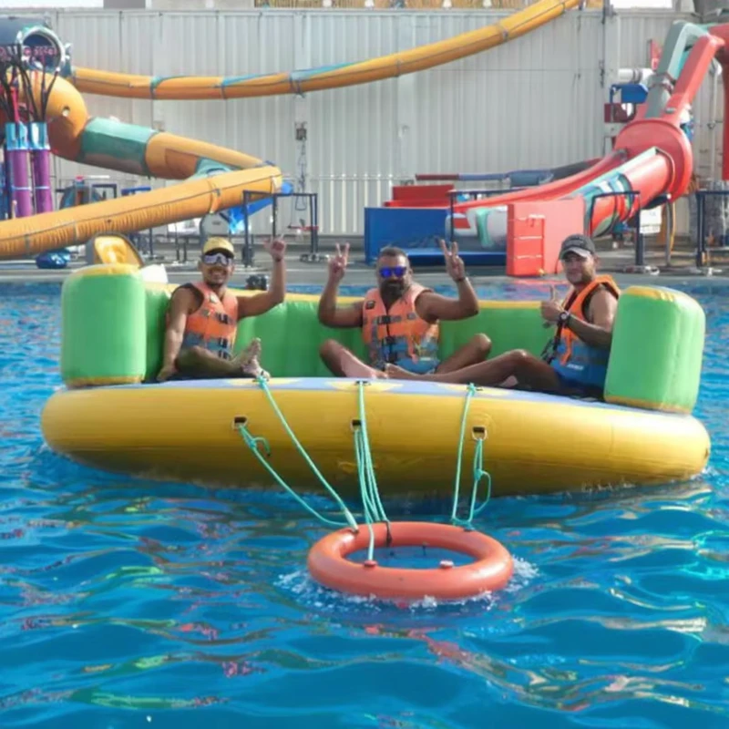 Banana Boat Gonfiabile PVC per 3 Persone - UFO Disco Estivo con Capacità da 100 a 500 kg per Divertimento Acquatico