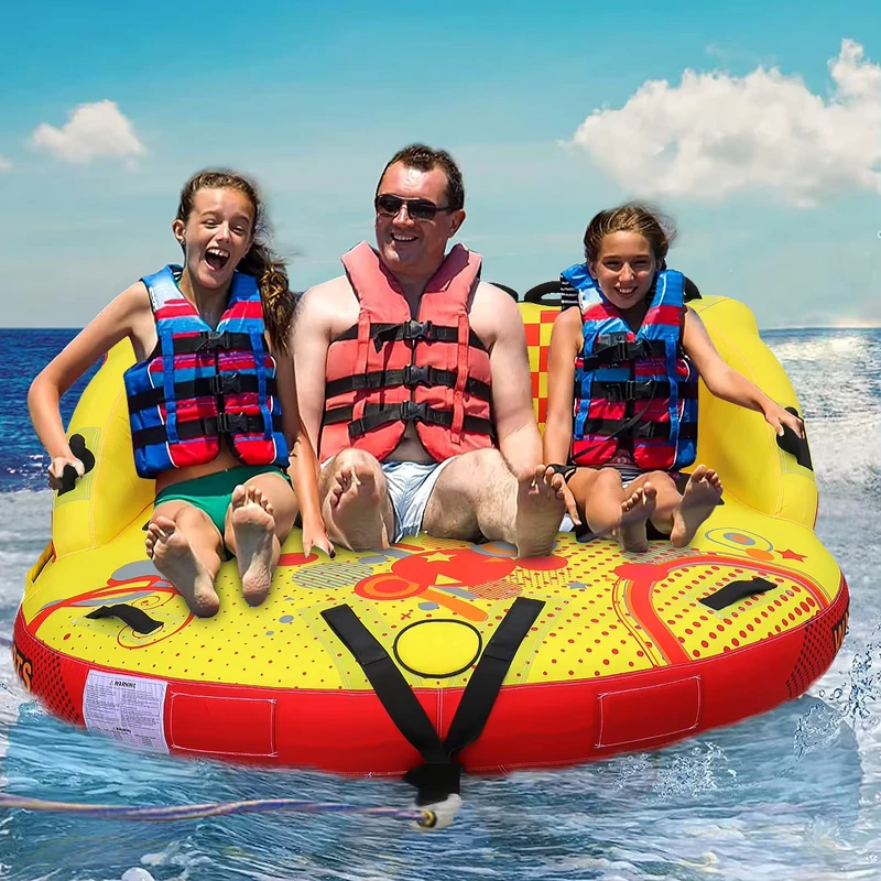 3 Person Towable Tube For Boating Inflatable Water Sports Towable Boat Tube For Adults 1 3 Riders