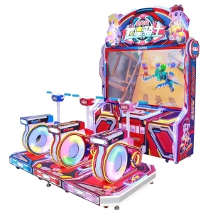 3 Player Bicycle Racing Arcade Game Machine with 75” Screen