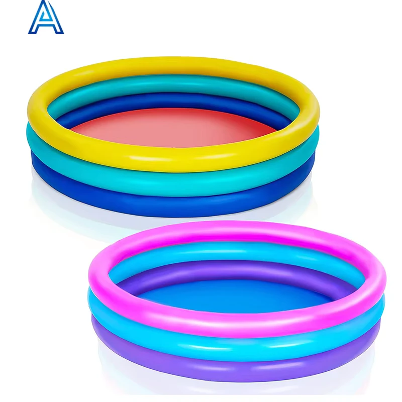 3 Ring Ronde Vorm Vinyl PVC Luchtblazer Opblaasbaar Zwembad Speelgoed Bal Pool voor Kinderen