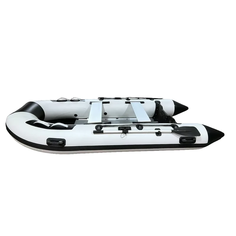 Barco Inflatable Ligero de 3.3m para Pesca y Camping, Dinghy de PVC Portátil con Remos y Bomba, Certificado CE, Capacidad para 5 Personas