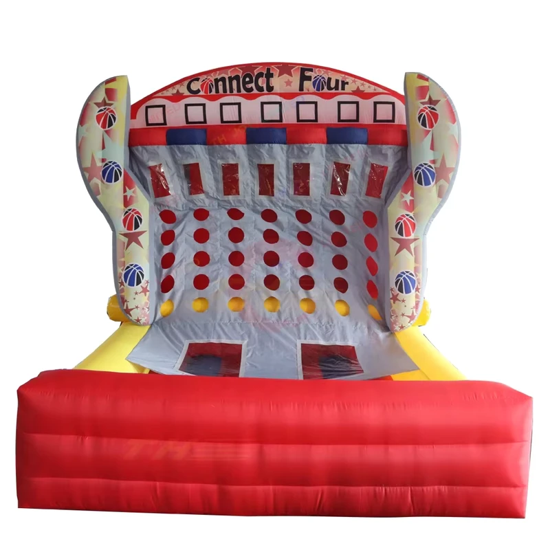 Jeu de carnaval gonflable de parcours d'obstacles connectés de 3,7x3,1x3,7mH