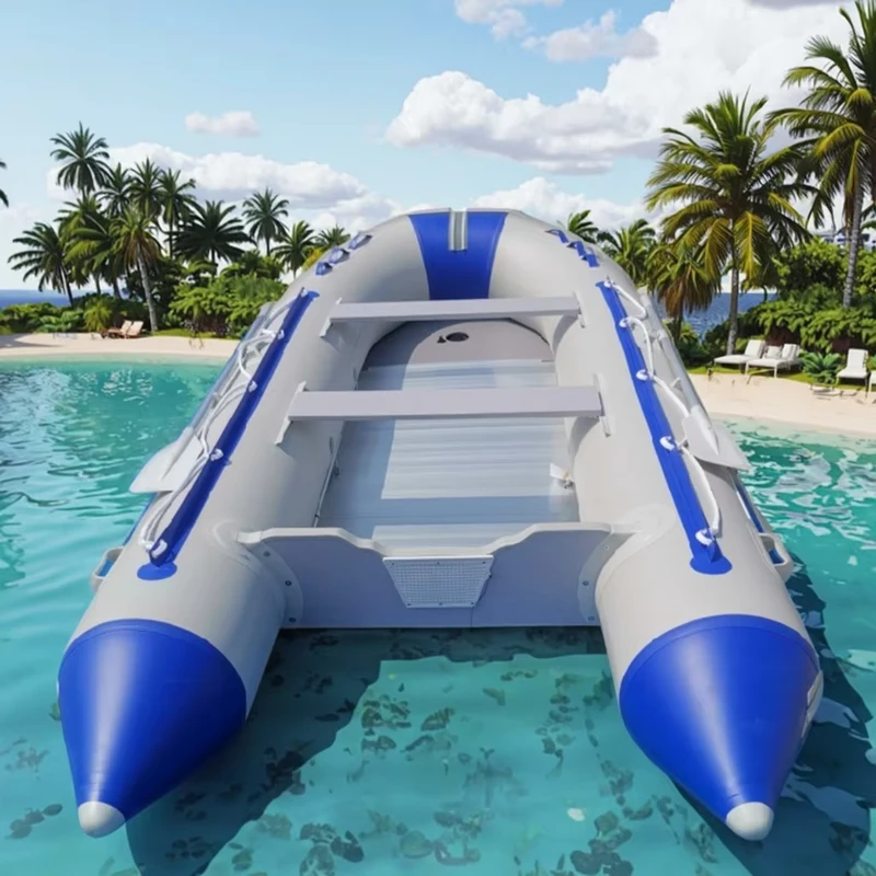 3.8m Customized Color Small Deep V 0.9mm PVC Inflatable Sport Yacht Boat Center Console Cruising Outboard Engine Fishing River