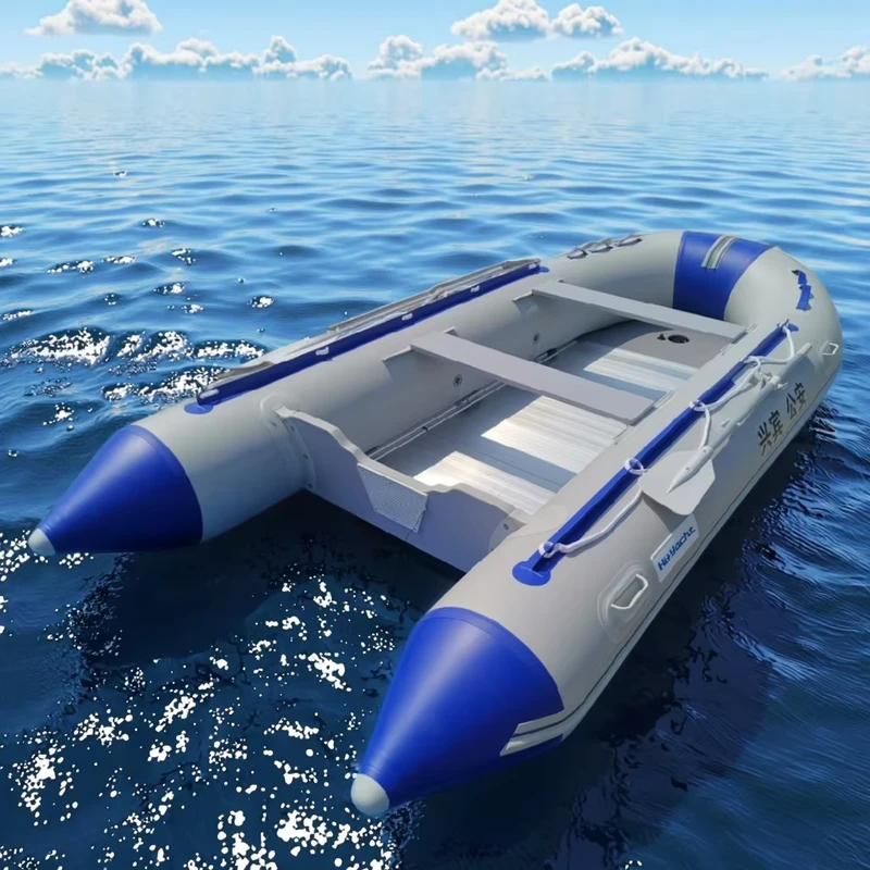 Thuyền Thể Thao Inflatable 0.9mm PVC Màu Sắc Tùy Chỉnh Nhỏ V 3.8m Động Cơ Ngoài Trung Tâm Console Chèo Thuyền Câu Cá