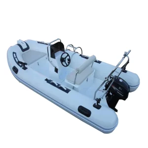 rigid fiberglass hull 3.90 long inflatable RIB boat 25 HP outboard motor