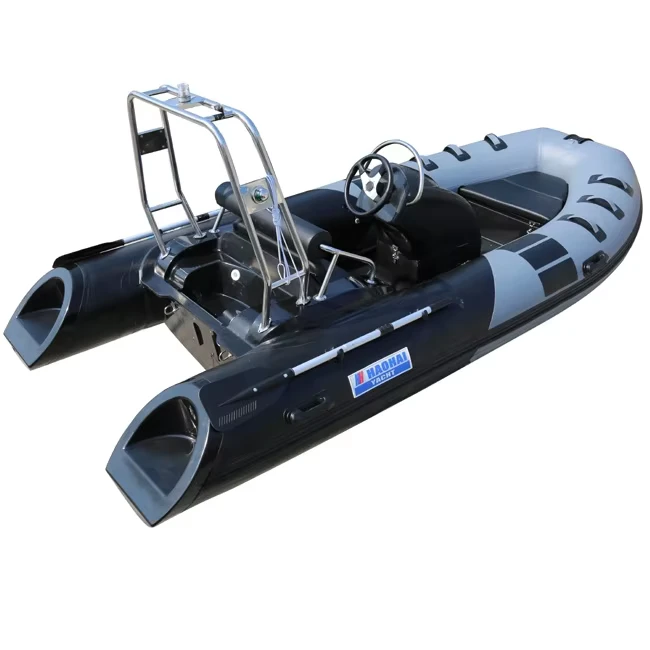 Barca a Motore da 3,9 m in PVC Fiberglass Hypalon, Barca Gonfiabile Semi-Rigida, Set Motore per Uso all'Aperto per Pesca