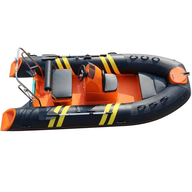 3.9m RIB Boat with Rigid Fiberglass Hull Hypalon Inflatable Fishing Boat