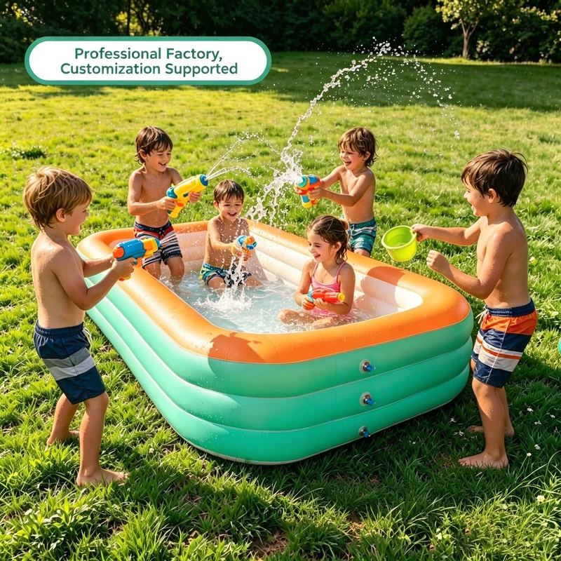 Piscine rectangulaire gonflable pour enfants et adultes, grande piscine pour baignade dans le jardin