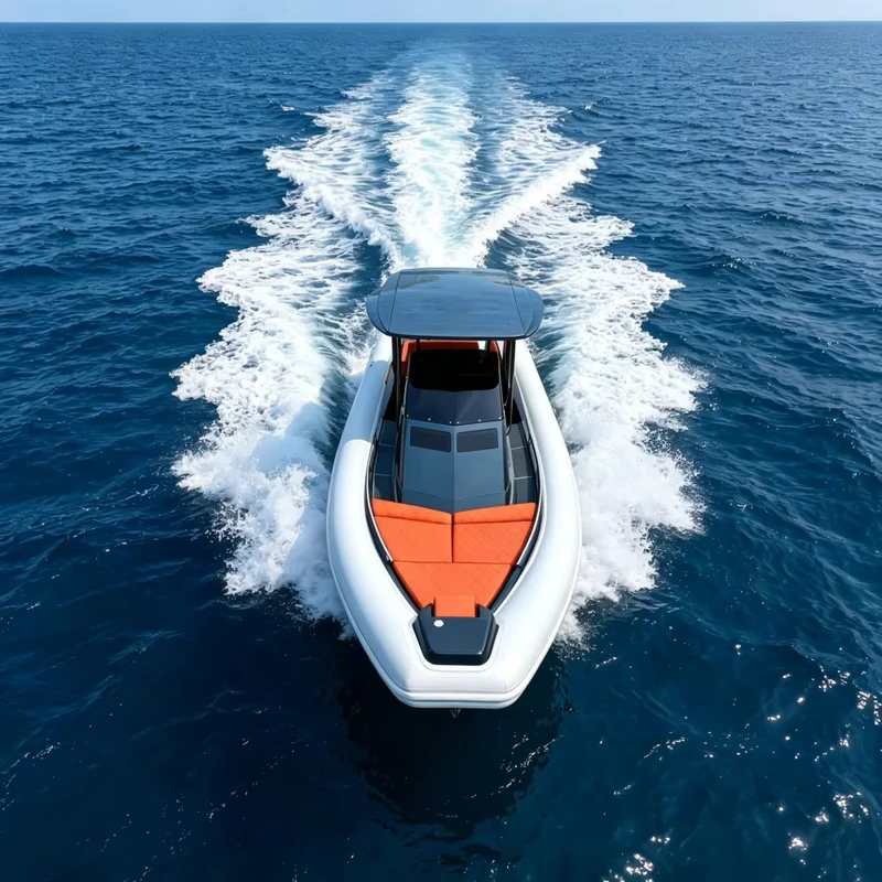 32FT 960 Fiberglas Kabinen RIB Boot mit Teakboden Elektrische Toilette Hardtop Luxuriöses Cruising Aufblasbares Boot