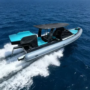32ft 9.6m RIB960 Fiberglass Rigid Inflatable Boat CE Certified Cabin Boat for Ocean Leisure Fishing with Toilet