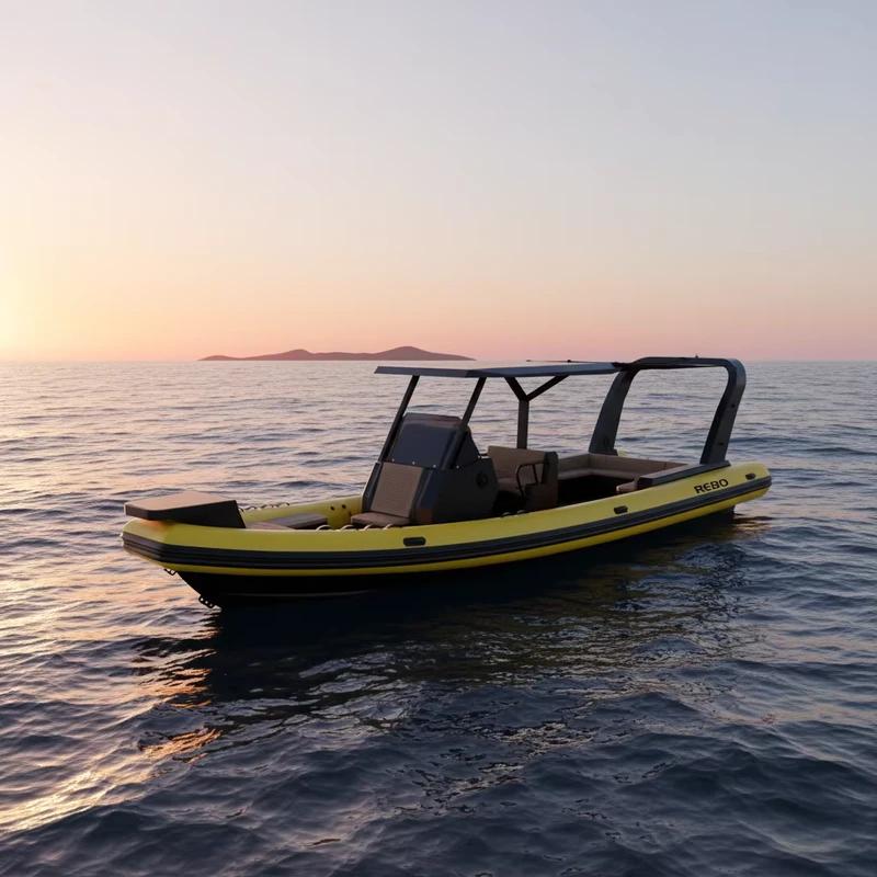 Barco rígido inflable de aluminio de 33.5 pies personalizado con doble casco de Hypalon y fibra de vidrio rígida