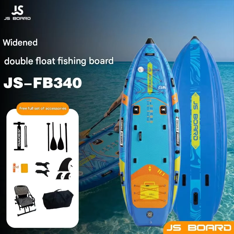 340CM Opblaasbaar Vissupboard met Zitplaats Stand Up Paddle Board voor Volwassenen Brede Stabiele Kajak SUP 200KG Capaciteit