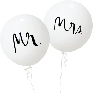 36 Inch Giant White Wedding Balloons Mr Mrs Latex Balloons for Wedding Engagement Anniversary Valentines Day Party Decorations