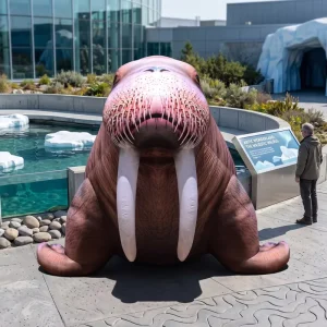 360 Inflatable 5m Giant Walrus Advertising Mascot Model With Waterproof High Quality Oxford Cloth For Marine Park Decoration