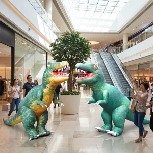 Kostum Dinosaurus Bergerak Inflatable Kartun Desain Kustom 360 untuk Iklan, Kostum Maskot Dinosaurus Inflatable