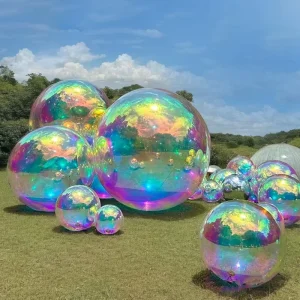 360 Inflatable PVC Mirror Sphere Holographic Balloon Big Shiny Ball for Event Party Advertising Decor Inflatables