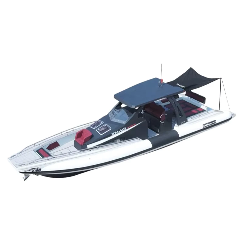 Barco RIB de Casco de Aluminio de 11,6 m 38 pies Barco Inflable Rígido con Cabina y T Top Hardtop Alu RIB