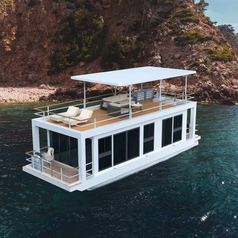 Thuyền pontoon gia đình bằng nhôm 38ft có chứng nhận CE, nhà nổi, du thuyền