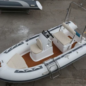 390 Fiberglass Rib Inflatable Rigid Boat With Outboard Engine 1.2mm 5 Person for Fishing Lake Sports