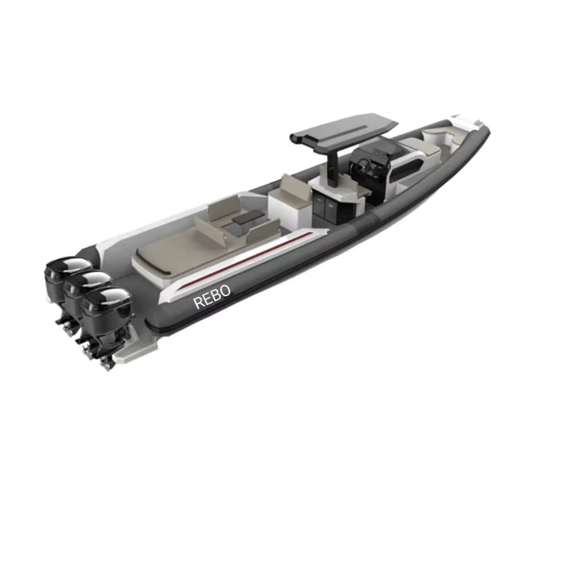 Bateau Gonflable à Coque Rigidifiée en Aluminium de 39 pieds, Hypalon 1200 ORCA, coque en V profond