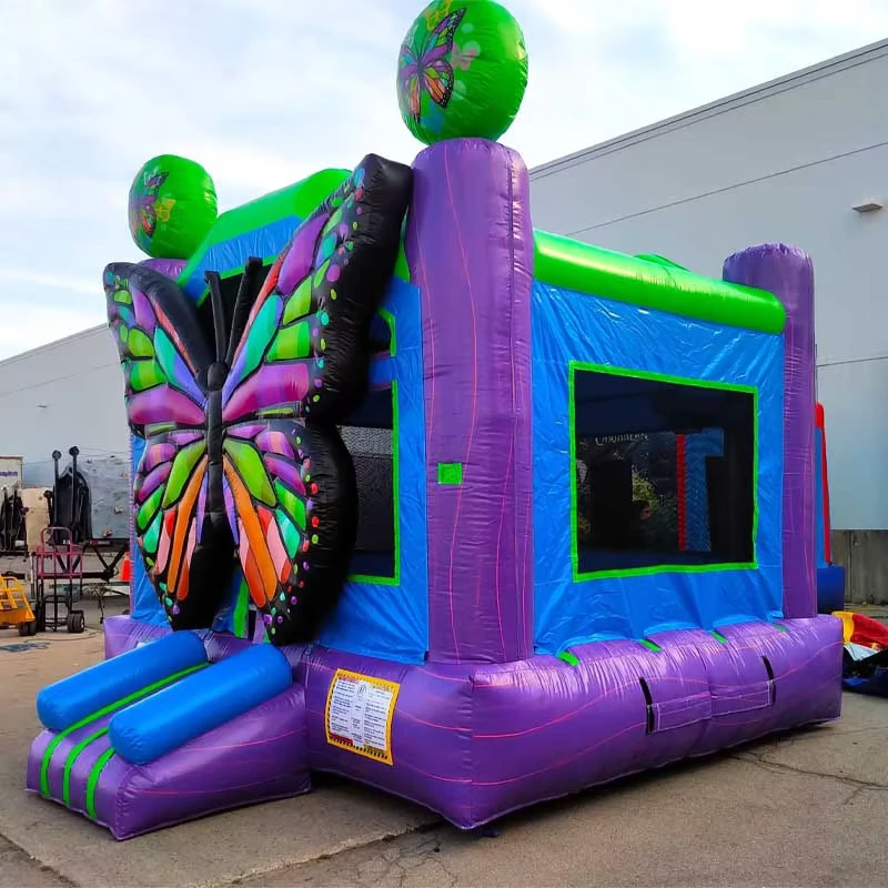 3D Butterfly Inflatable Bounce House Commercial Portable PVC Material Outdoor Jumping Castle Kids Soft Play Equipment