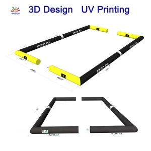 Arena da Calcio Gonfiabile 3V3 con Protezione UV, Campo da Calcio Portatile 15x10M in PVC Resistente al Freddo fino a -30°C per Sport all'Aperto