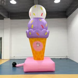 3m 10ft Custom Logo Giant Inflatable Ice Cream Cone Large Inflatable Dessert Prop for Shop Advertising Event Decoration