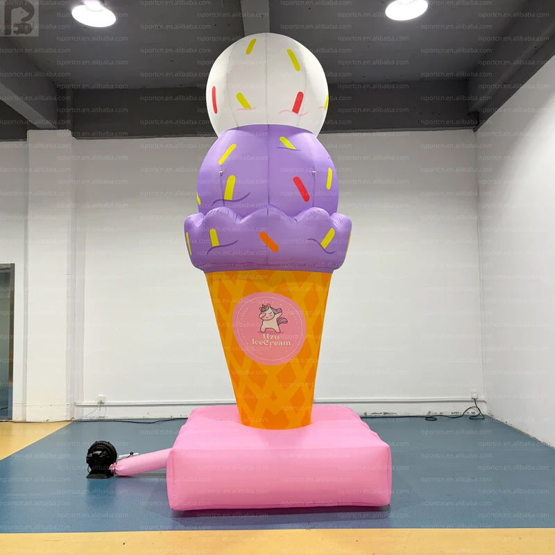 3m 10ft Individuelles Logo Riesige Aufblasbare Eistüte Großes Aufblasbares Dessert-Requisit für Shop-Werbung Event-Dekoration
