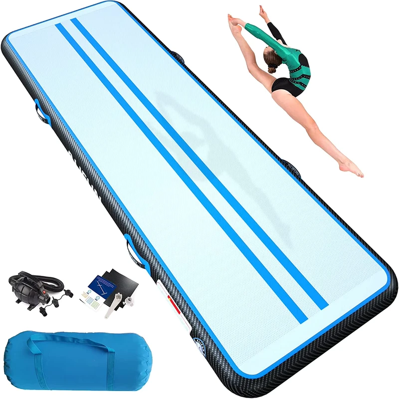 Tapete de Ginástica Inflável de Ar de 3m, 4m, 5m, 6m, 8m, 10m com Material DWF de 1.2mm, Espessura de 1mm, Tamanhos e Cores Personalizáveis