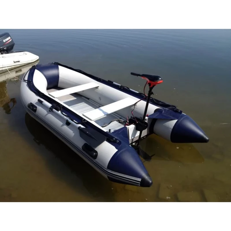 Yacht Sport Inflatable Kecil V Dalam Warna Kustom 3m 0,9mm PVC, Kapal Memancing dengan Mesin Luar 9,8HP, Kecepatan 10 Knot