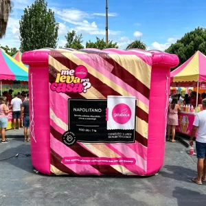 3m Eye Catching Custom Giant Inflatable Ice Cream Tub Dessert Bucket Advertising Inflatable Model For Exhibition Marketing Expo