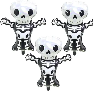 3pcs Halloween Aluminum Foil Balloons Spiders Skeletons Pumpkins Bats Witches Mummies Ghosts Party Decoration Birthday Arch Kit