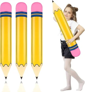3pcs/pack PVC Inflatable Pencil Toys Classroom Inspired Back to School Party Balloons Classroom Pencil Shape Balloon