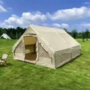 4 6 Person Blow Up Inflatable Camping Tent with Pump Waterproof Windproof Easy Setup with Mesh Windows & Doors