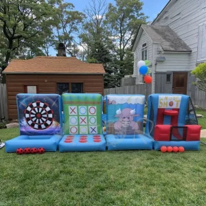 4 In1 Kids and Adults Inflatable Interactive Game Blow up Inflatable Carnival Games for Outdoor Event Fun Activities