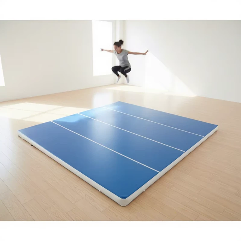 4 Lane PVC Inflatable Gym Track Mat 20cm Thick 600cm Customizable Portable Waterproof Gymnastics Tumbling Unisex